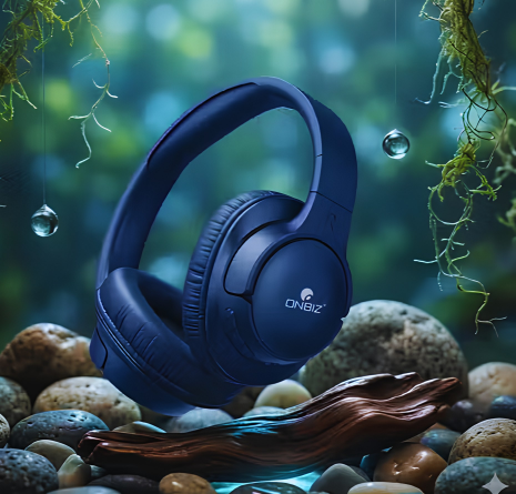 ONBIZ Premium Wired and Wireless Headphones with BT V5.4, Powerfull Bass with 10mm Dynamic Drivers, HD audio and High Sound quality, 35 hrs of Non-Stop Playtime, Blue